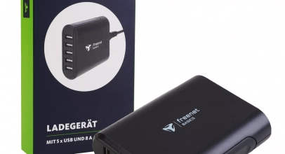 Freenet Schnell Ladegerät 5-Fach 8A Netzteil 5x USB-A-Buchse Desktop Ladestation für 9,99€ inkl. Versand!
