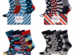 4 Paar Happy Socks Unisex Socken Strümpfe mit Geschenkbox für 21,95€ inkl. Versand!