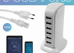 6-fach USB Ladestation 6A Mehrfach-Ladegerät Hub Port 5V Netzteil für 12,99€ inkl. Versand!