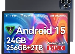 TABWEE W90 Tablet 11 Zoll Andriod 15 24GB+256GB 8000mAh Widevine L1 4G Dual SIM für 103,20€ inkl. Versand!