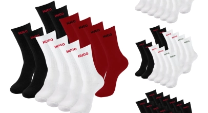 6 Paar HUGO Herren kurze Socken Crewsocks QH Rib Logo CC für 24,99€ inkl. Versand!