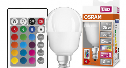 4x Osram LED Tropfen 4,2W E14 250lm RGBW warmweiß bunt dimmbar mit Fernbedienung für 9,99€ inkl. Versand!