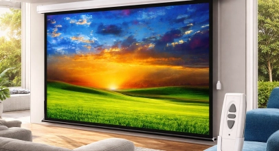 Elektrische Leinwand 150″ 300×220 4:3 Beamer Wand/Decke Fernbedienung Heimkino für 298,23 inkl. Versand!