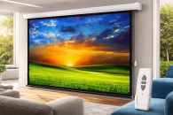 Elektrische Leinwand 150″ 300×220 4:3 Beamer Wand/Decke Fernbedienung Heimkino für 298,23 inkl. Versand!