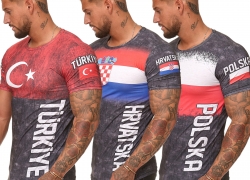 Herren Kurzarmshirt Shortsleeve Slim Flag Türkei/Kroatien/Polen etc. für 14,90€ inkl. Versand!