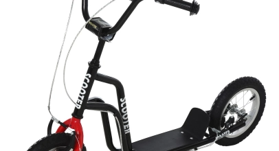 Kinderroller Lenker Verstellbar Tretroller mit Luftreifen 12 Zoll Schwarz für 66,89€ inkl. Versand!