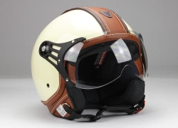 Jethelm, Motorradhelm, Rollerhelm, Beige Glanz, Matt-Schwarz, S-XL, ECE R 22-06 für 48,55€ inkl. Versand!