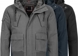A. Salvarini warme Herren Designer Winter Jacke Teddyfell gefüttert für 41,23€ inkl. Versand!
