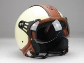 Jethelm, Motorradhelm, Rollerhelm, Beige Glanz, Matt-Schwarz, S-XL, ECE R 22-06 für 48,55€ inkl. Versand!