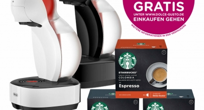 NESCAFÉ Dolce Gusto DeLonghi EDG 355 Colors Kaffeemaschine STARBUCKS Bundle mit 3×12 STARBUCKS® by NESCAFÉ® Dolce Gusto® Kapseln für 33,-€ inkl. Versand!
