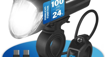Fahrradbeleuchtung FISCHER LED Frontlicht 100Lux mit Fernlicht +80 Lux Akku für 44,43€ inkl. Versand!