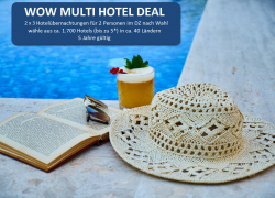 *WOW* Multigutschein 2 x 3 Nächte für 2 Personen ca 1.700 Hotels bis 5* n. Wahl für 39,99€ inkl. Versand!