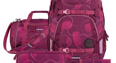 coocazoo Rucksack-Set MATE Berry Bubbles 4-tlg Schulrucksack Schultasche Bag Rot für 159,99€ inkl. Versand!