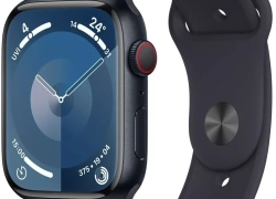 Apple Watch 9 Cell Alu Midnight 45mm A2984, Black Silicon Band für 251,91€ inkl. Versand!