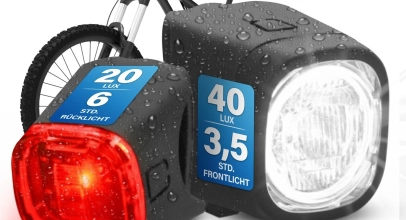 Beleuchtungsset Fahrradlicht FISCHER Akku SQUARE 40/20 Lux Front & Rücklicht für 19,76€ inkl. Versand!