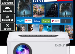 Real 4K Projektor 25000LMS 1080P Full HD Beamer WiFi LED Heimkino HDMI Bluetooth für 103,49€ inkl. Versand!