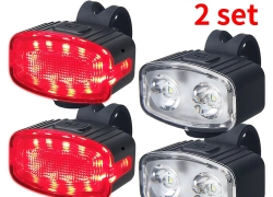 4PCS LED Fahrradbeleuchtung Set USB Akku Vorder- und Rücklicht DE für 10,19€ inkl. Versand!