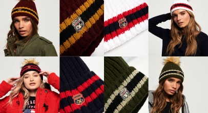 Superdry Damen Aimee Beaniemütze mit Rippmuster und Streifen für 11,95€ inkl. Versand!