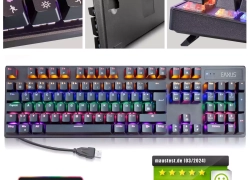 Note 1,9 – Mechanische PC Tastatur LED RGB Gaming USB QWERTZ Keyboard 105 Tasten für 29,99€ inkl. Versand!