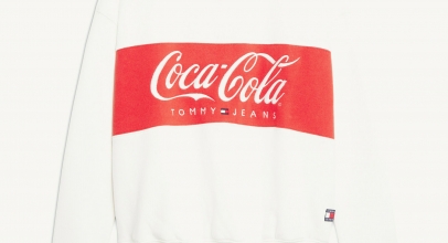 Tommy Hilfiger Damen Baumwoll-Sweatshirt Weiß Coca Cola Rundhals Logo für 40,-€ inkl. Versand!