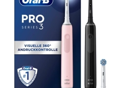 Oral-B Pro Series 3 3900 Schwarz/Pink Elektrische Zahnbürste Zahnreinigung – 2 Handstücke mit Ladestation + 3 Aufsteckbürsten für 61,19€ inkl. Versand!