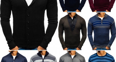 BOLF Herren Pullover Sweater Strickpullover Cardigan V-Neck für 10,75€ inkl. Versand