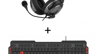 PC Headset + Tastatur Home Office SET USB Kopfhörer Kabel Tastatur beleuchtet für 9,99€ inkl. Versand!