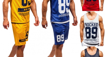 BOLF Herren Trainingsanzug Jogginganzug Tanktop Kurzhose für 16,95€ inkl. Versand!