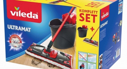 Vileda Wischer Set: Ultramat 2in1 Bodenwischer + Wischmop Eimer für 23,49€