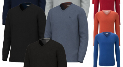 Tom Tailor Herren Pullover Strick V-Ausschnitt navy schwarz grau M-3XL für je 18,99€ inkl. Versand!