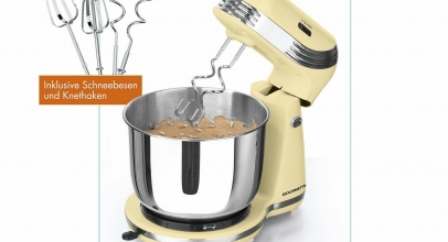 GOURMETmaxx Küchenmaschine Retro 250W Vanille 6 Geschwindigkeiten Kipp-Kopf für 35,99€ inkl. Versand!