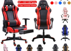 Gaming Stuhl, Schreibtischstuhl, Racing Chair mit Fußstütze für 138,99€ inkl. Versand!
