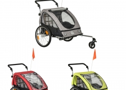 2-in-1 Kinder Fahrradanhänger mit Tasche Metall Oxford für 114,90€ inkl. Versand!