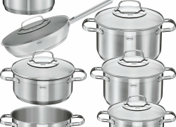 Rösle Edelstahl 12tlg. Induktion Topfset + Pfanne Elegance Antihaft Dämpfeinsatz für 124,99€ inkl. Versand!