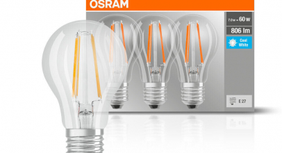 12 x Osram LED Filament Birnen A60 6,5W = 60W E27 klar 806lm neutralweiß 4000K für 9,99€ inkl. Versand!