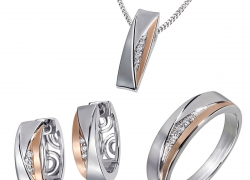 Goldmaid Ring, Kette oder Creolen 925 Sterlingsilber Bicolor rhodiniert Zirkonia für je 39,20€ inkl. Versand!