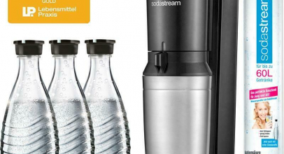 SodaStream Crystal 2.0 Wassersprudler titan mit 3x Glaskaraffen + 1x Co² Zylinder für 69,98€ inkl. Versand!