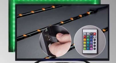 LED USB Backlight TV Hintergrund-Beleuchtung (Stripes) 48x RGB für 12,95€