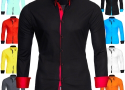 Reslad Herren-Hemd bügelleicht Freizeit- Business-Hemd Slim Fit für 21,11€ inkl. Versand