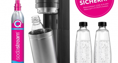SODASTREAM DUO Titan Wassersprudler mit 2x Glasflasche + 1x Petflasche + 60L Zylinder für 89,24€ inkl. Versand!