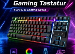 Trust Gaming Tastatur RGB LED Beleuchtung USB QWERTZ DE-Layout Keyboard – Hervorragend – Refurbished für 9,99€ inkl. Versand!