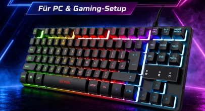 Trust Gaming Tastatur RGB LED Beleuchtung USB QWERTZ DE-Layout Keyboard – Hervorragend – Refurbished für 9,99€ inkl. Versand!