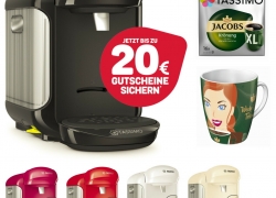 TASSIMO Vivy 2 + 20€ Gutscheine + Ritzenhoff Becher + TDisc Jacobs Krönung XL für 29,99€ inkl. Versand!