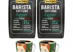 2 kg JACOBS Barista Editions Espresso Intense Ganze Bohne + 2 Ritzenhoff Becher für 19,99€ inkl. Versand
