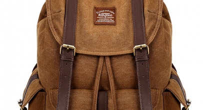 KAUKKO Herren Damen Reisen canvas Rucksack Vintage Backpack für 17,91€ inkl. Versand