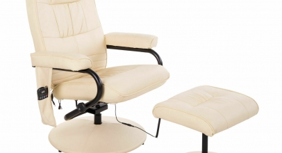 Massagesessel + Hocker Relaxsessel mit Wärmefunktion creme für 129,99€ inkl. Versand!