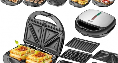 5-in-1 Sandwichmaker Waffeleisen Nussbäcker Kontaktgrill Panini Elektrogrill für 39,90€ inkl. Versand!