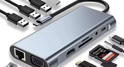 USB C Hub 11in1 HDMI 4K VGA LAN 100M USB 3.0 SD TF PD AUX Adapter für 17,90€ inkl. Versand!