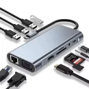 USB C Hub 11in1 HDMI 4K VGA LAN 100M USB 3.0 SD TF PD AUX Adapter für 17,90€ inkl. Versand!