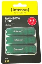 INTENSO 3er Pack USB Stick 8GB Speicherstick Rainbow Line grün für 8,99€ inkl. Versand!